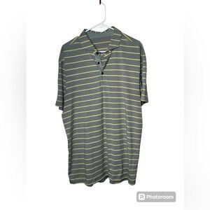 Lululemon Men's Evolution Short Sleeve Polo Shirt Size Large‎ Gray & Yellow